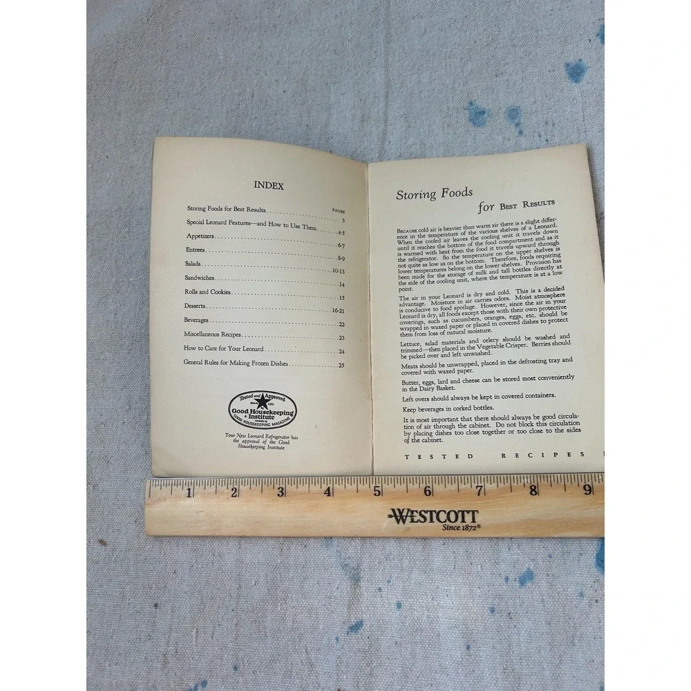 Cold Cookery 1920s/1930s Leonard Refrigerator Cookbook Booklet